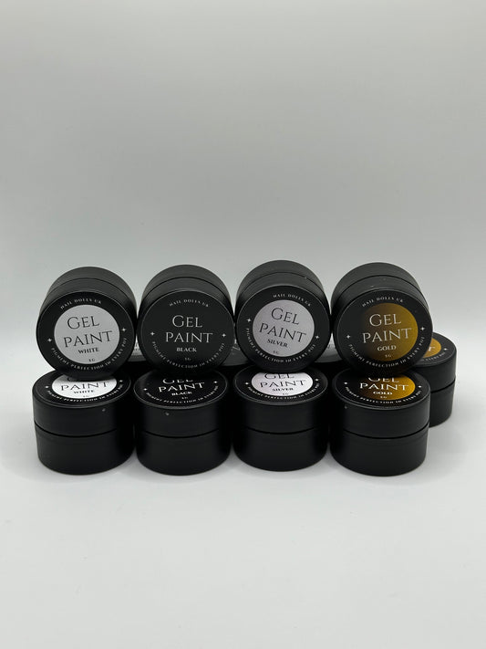 Gel Paints (Black, White, Silver & Gold)